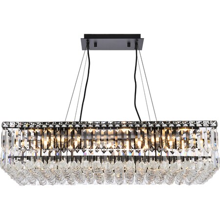 Elegant Lighting Maxime 32 Inch Black Chandelier V2034D32BK/RC